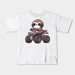 Cute sloth On ATV Kids T-Shirt